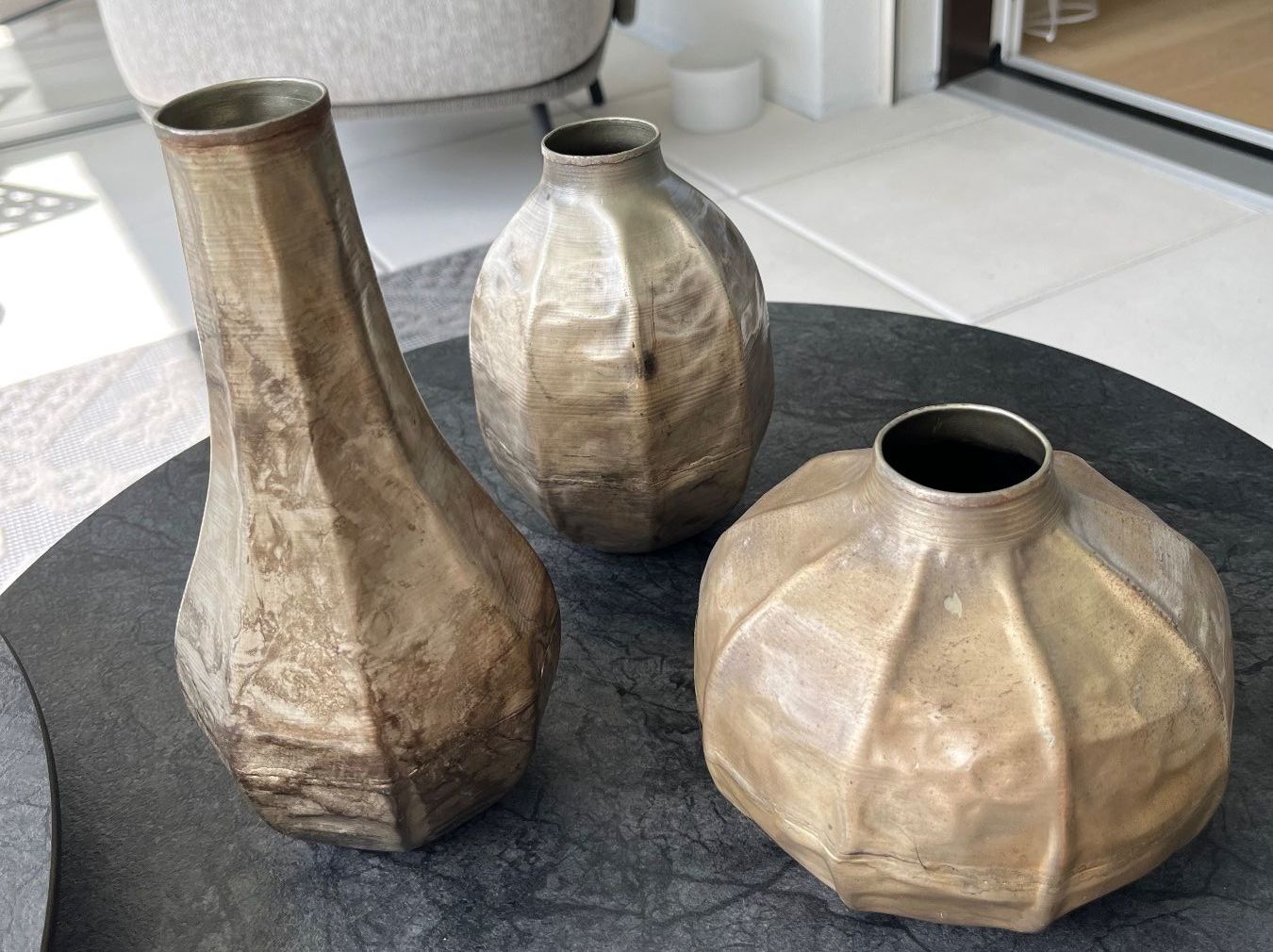 Tutte le decorazioni: 3er Set Deko Vasen, Goldfarben, Herbstdeko – Usato da Kloten venduto da SANTALA23 2