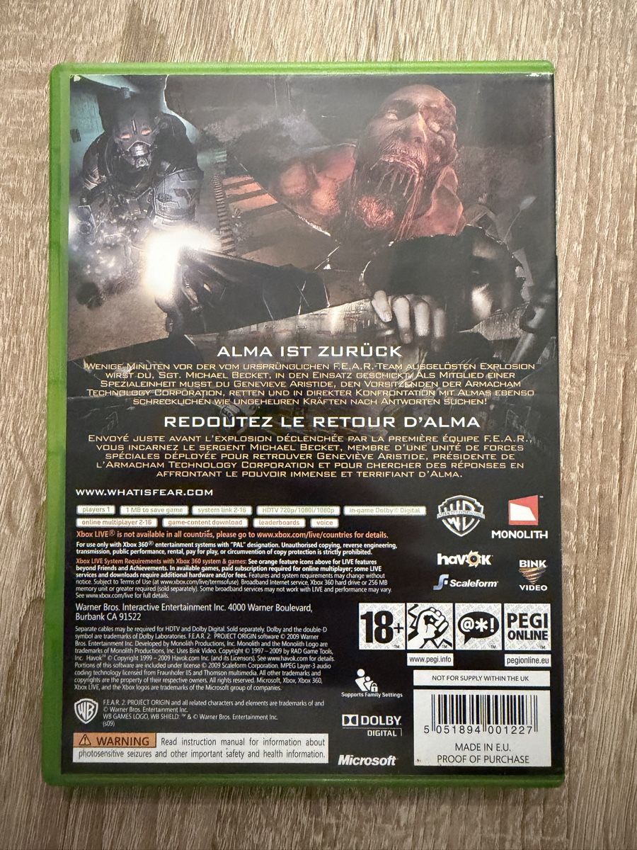 Microsoft Giochi: F.E.A.R 2 - Project Origin - XBOX 360 – Usato da Stein am Rhein venduto da ricks0r 1