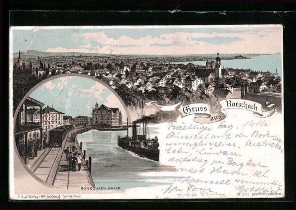 Cartes postales: Litho Rorschach, Teilansicht, Hafen – D'occasion à Berlin par bartko-reher