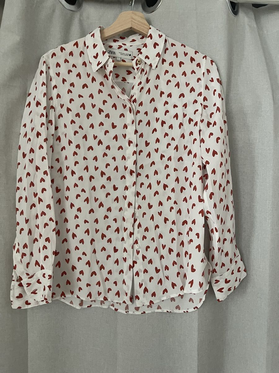 Zara Camicette: ZARA Bluse Herzmuster Weiss Rot M - Versand 2.50 – Nuovo (secondo la descrizione) da Meilen venduto da ana9