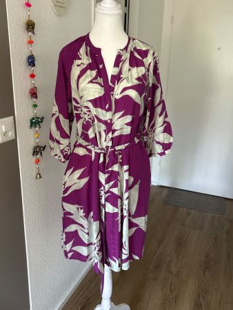 3-/4 Arm Marc O'Polo Blusenkleid fuchsia mit Muster Gr. 34
