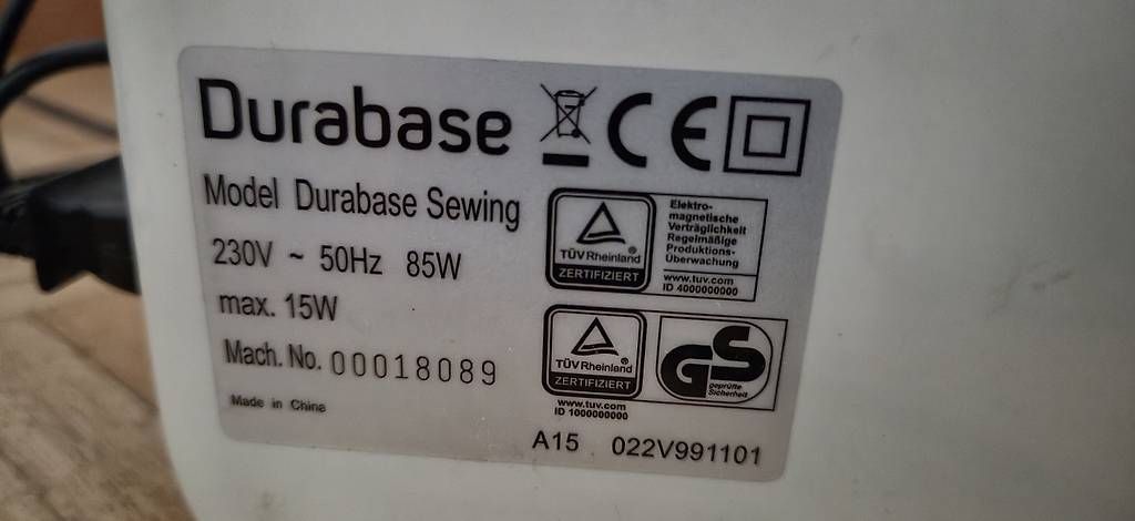 Macchine da cucire: Durabase Sewing 50 Hz  85 W – Usato da Wohlen AG venduto da ste_w55b 1