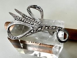 Antike Brosche Silber 800 mit Markasiten - Art Deco - 5.5cm
