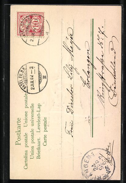 Cartes postales: Basel, St. Jakob-Denkmal mit Schweizer F – D'occasion à Berlin par bartko-reher 1