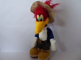 Origineller Vogel/Rabe mit Filzhut, 38cm, antik