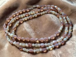 Vintage Opalglas-Kette – Neu aufbereitet mit 925 Silber