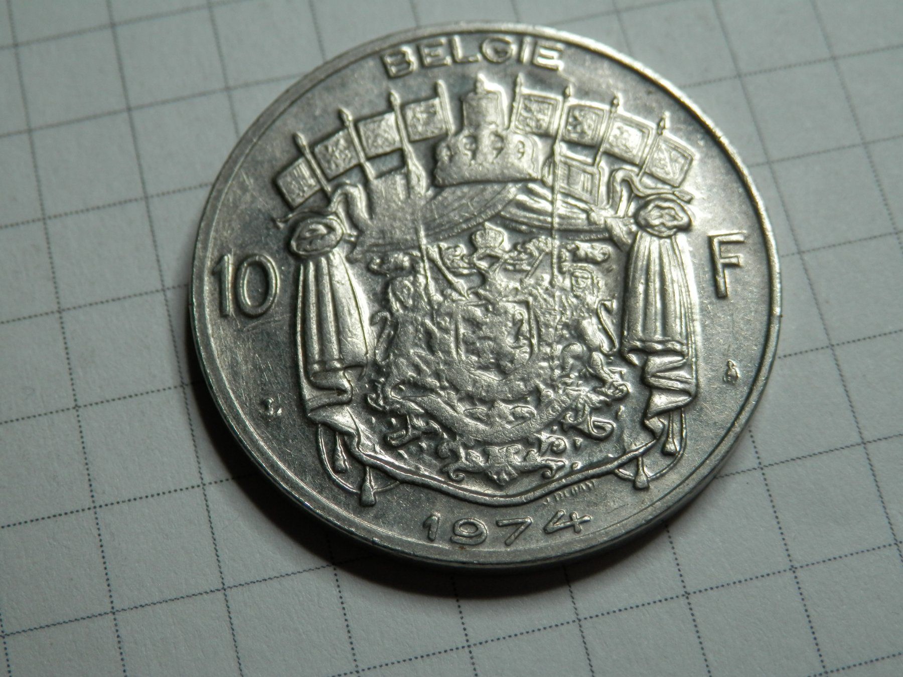 Alle Münzen: Belgien 10 Franken, 1974 – Gebraucht aus Weiach von weiach81 1