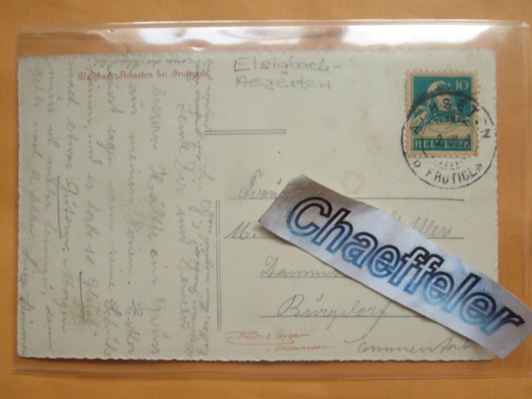 Cartoline postali: Elsigbach Achseten bei Frutigen – Usato da Zürich venduto da Chaeffeler 1