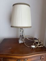 Tischlampe Kristallfigur Stoff Lampenschirm gebraucht