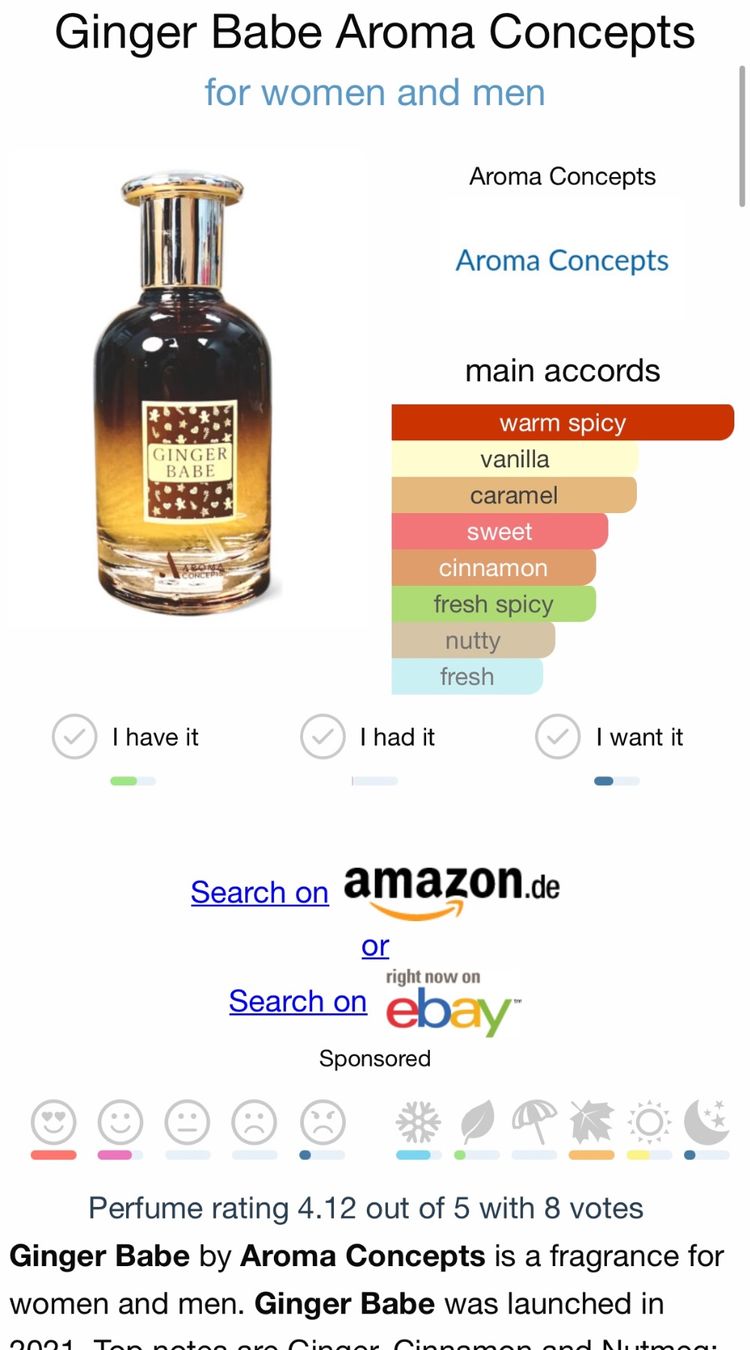Parfum & Eau de Toilette: AROMA CONCEPTS Ginger Babe EDP 2ml.(Ginger Biscuit Jo Malone – Gebraucht aus Zürich von deruja 2