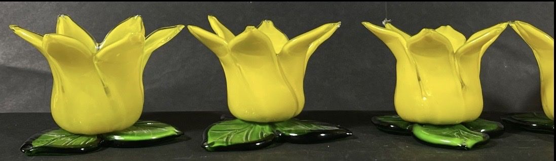 Murano Kerzenständer: Murano Glas Teelicht Halter,  gelbe Tulpen – Gebraucht aus Zollikerberg von Jvac 3