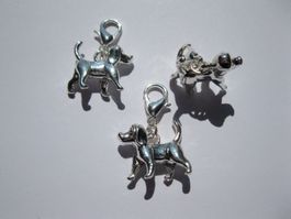 3D Charm, Anhänger Hund versilbert