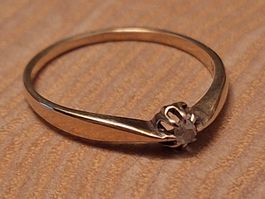 Solitär Diamant Ring Gelbgold 14K (punziert 585)