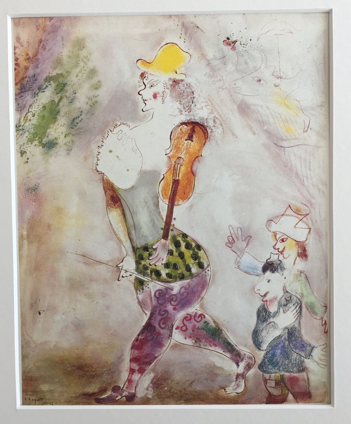 Grafica & Litografie: Marc Chagall      "Clownesse mit der Geige"    FARBDRUCK – Usato da Nennigkofen venduto da babag 1