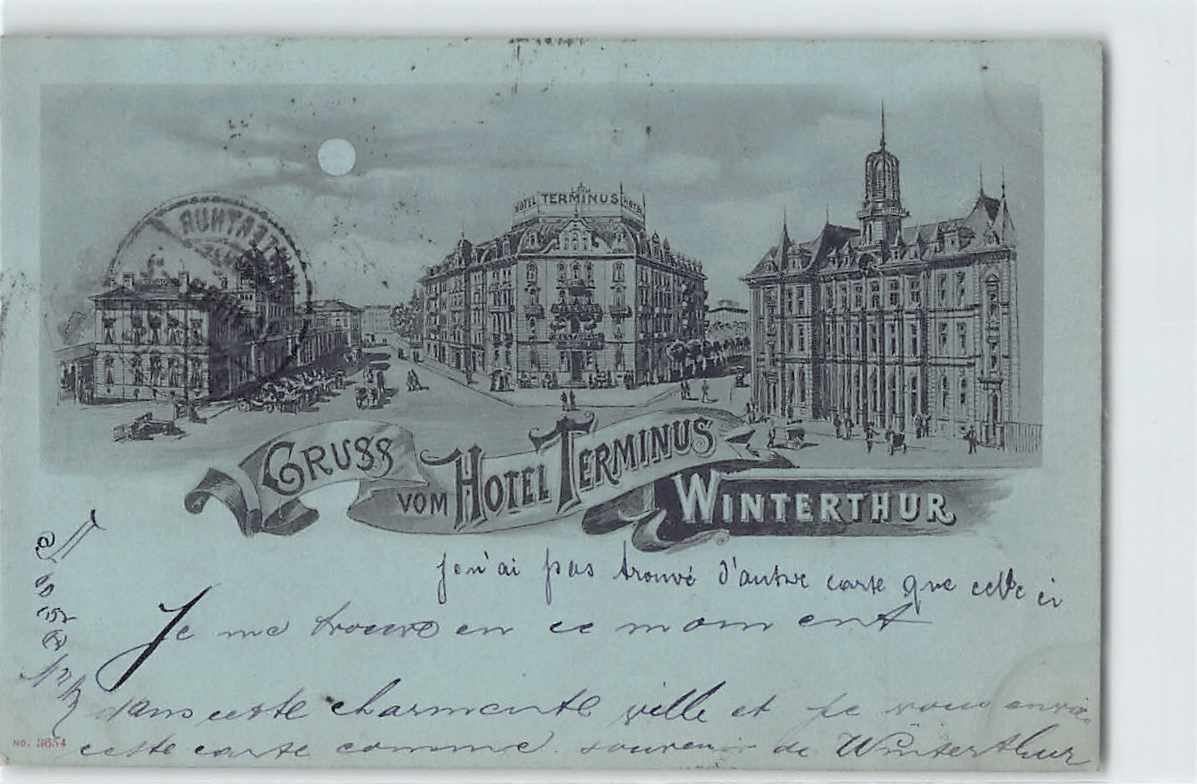 Cartoline postali: GRUSS vom TERMINUS Winterthur 1899 – Usato da Winterthur venduto da SchatzchischtliWinti
