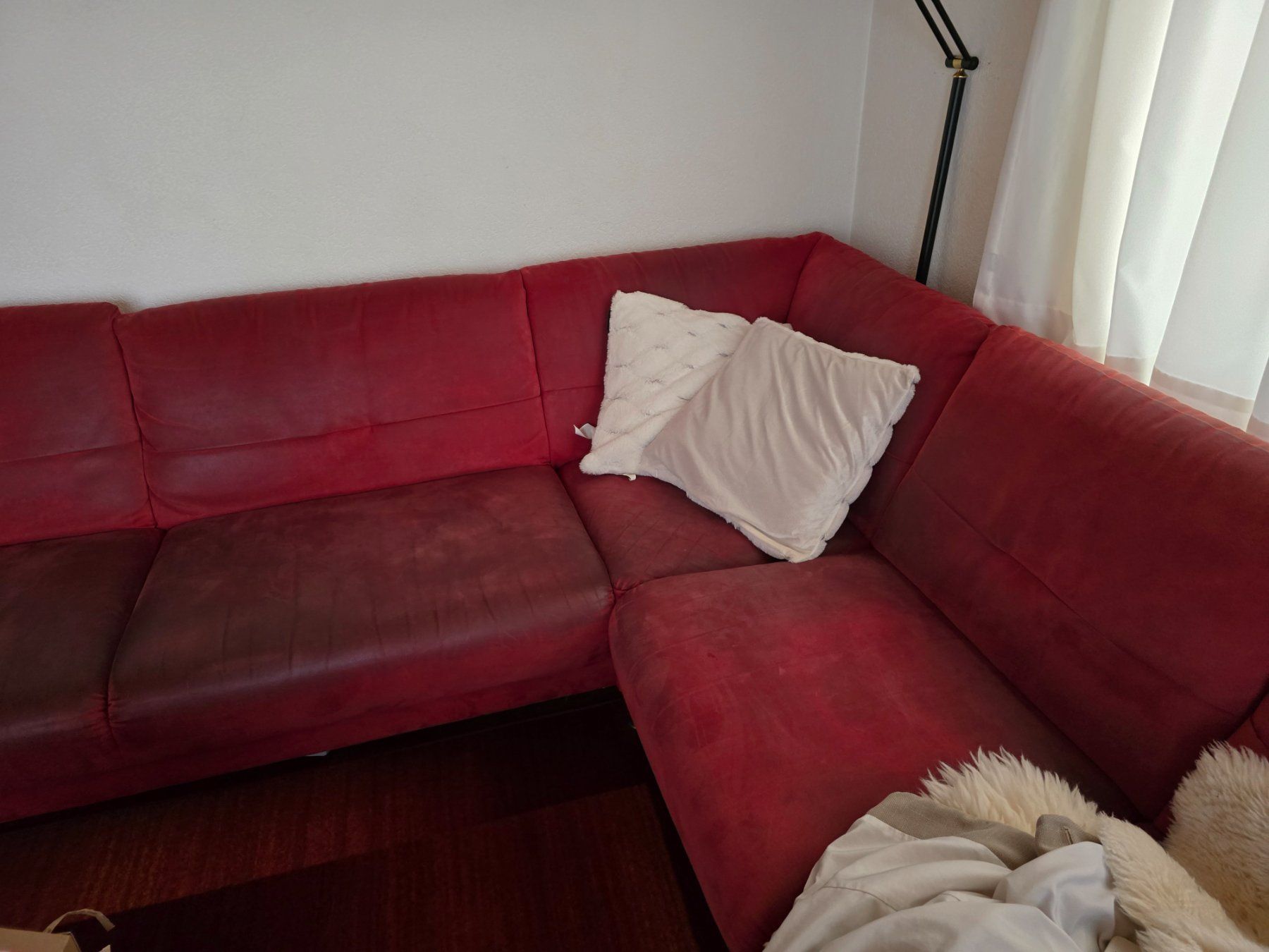 Divani: rotes Ecksofa, Synthetischer Stoff, abwaschbar – Usato da Marly venduto da poulin13