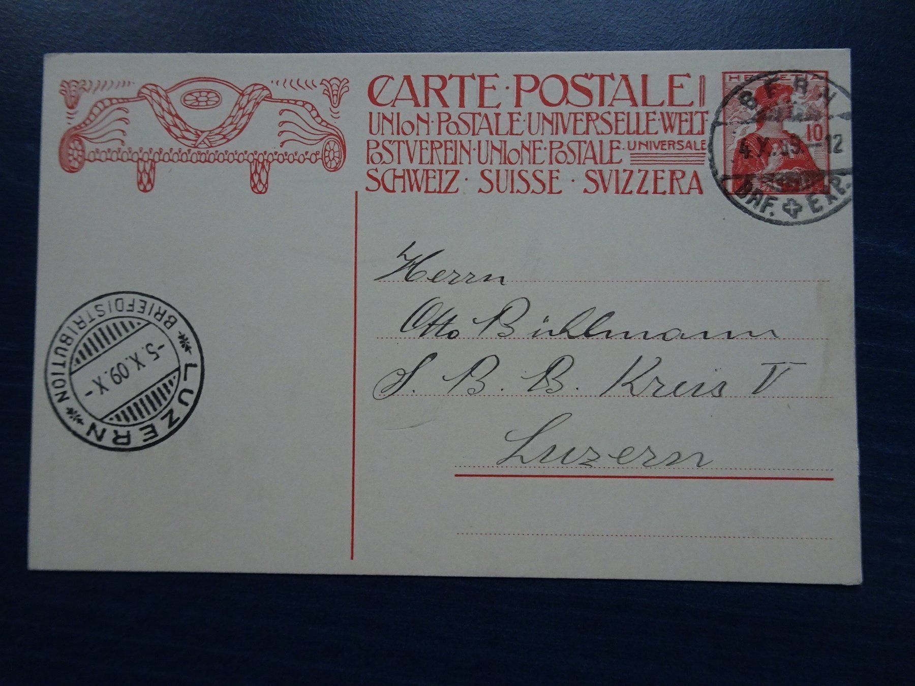 Ansichtskarten: 1909 – Gebraucht aus Aadorf von Chnorli-Furz