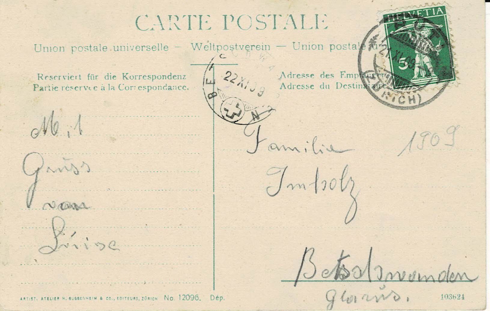 Cartes postales: RÜTI ZH gel. 1909! – D'occasion à Hergiswil NW par Kartenfrau 1