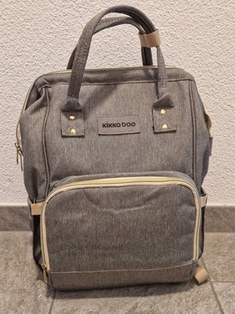 Wickelrucksack Kikka Boo grau/beige Top Zustand gebraucht