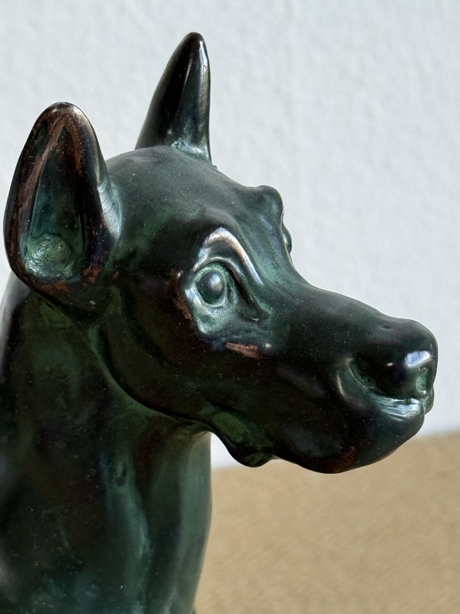 Statuette: Grosse Figur DEUTSCHE DOGGE Bronzeguss  – Usato da Konolfingen venduto da petzipetz 1