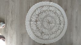 Runde Spitzendecke weiss guter Zustand, Hausräumung 