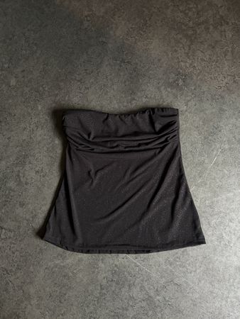 Damen Trägertop Bandeautop schwarz Grösse S Glitzerstoff