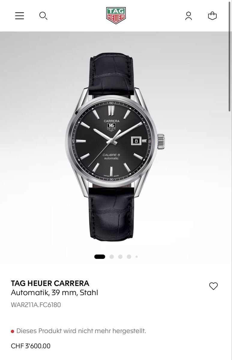 Tag Heuer Orologi: TAG Heuer Carrera Calibre 5 – Usato da Goldach venduto da Pero911 8
