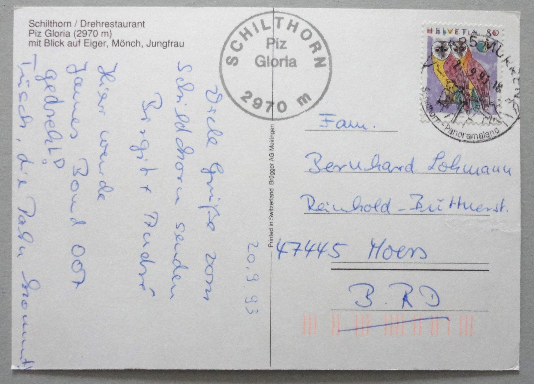 Ansichtskarten: Schilthorn / Drehrest. Piz Gloria – Gebraucht aus Fétigny von Billy2miny 1