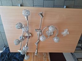 4 Deckenlampen Kristall Kugeln Chrom Metall 60er Jahre Stil