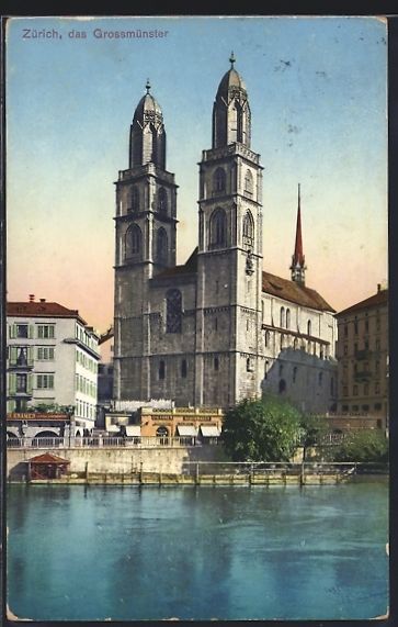 Cartes postales: Zürich, Grossmünster mit Zigarrengesch – D'occasion à Berlin par bartko-reher