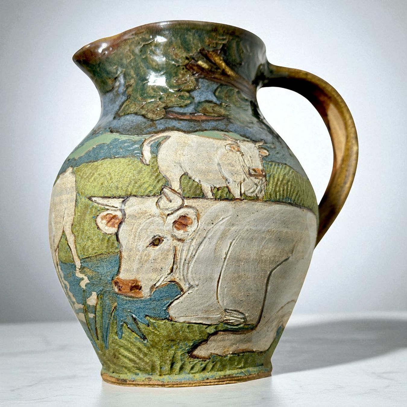Caraffe: Pichet en grés Chloë Walters pour Poterie de Poisson – Usato da Morges venduto da vintix