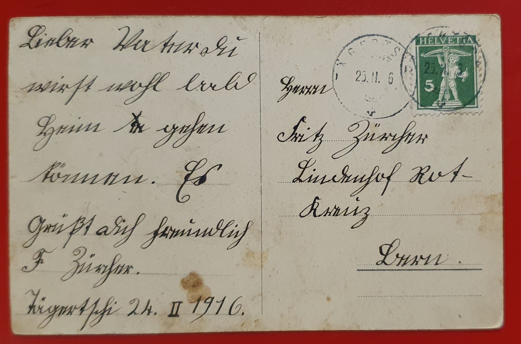 Cartoline postali: Gruss aus Tägertschi 1916 – Usato da Kreuzlingen venduto da Rschweiz1 1