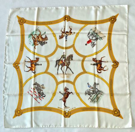 Hermès Foulard Carré "Le General L'Hotte" 90x90cm