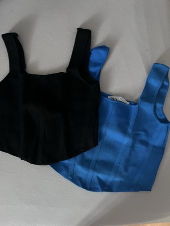 Zara Korsett Top Set, Grösse M, Schwarz & Blau