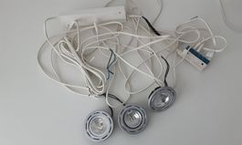 Einbauleuchten Set 3 Stück mit Trafo Metall gebürstet