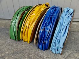 1 halbes Ölfass GEPRESST BLAU Fass Blech Kanister Bidon