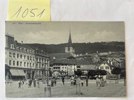 alte Ansichtskarte Biel Viehmarktplatz, ungelaufen