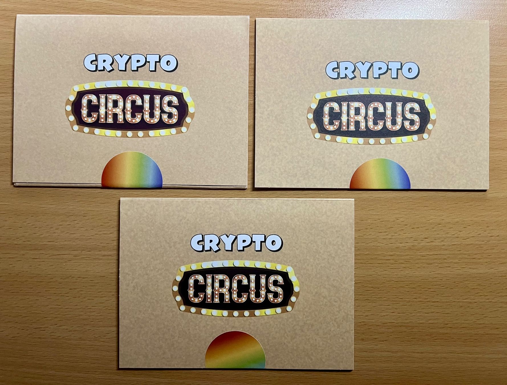 Tutti i francobolli: 3 Kryptobriefmarken Liechtenstein "Crypto Circus" Regenbogen – Nuovo e nell'imballaggio originale da Uster venduto da Aladin79 1