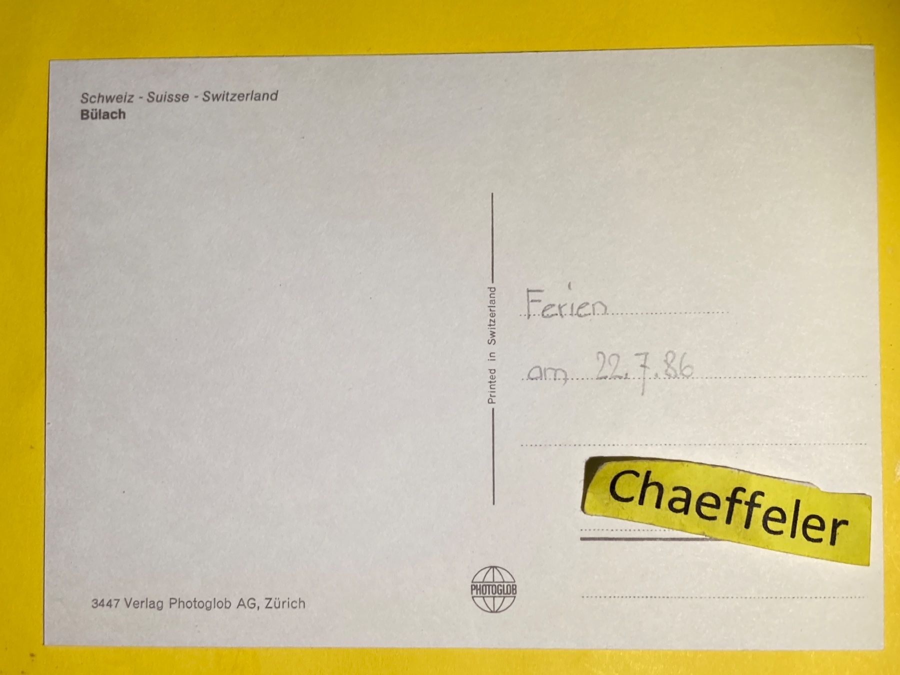 Cartes postales: 1986 Bülach – D'occasion à Zürich par Chaeffeler 1