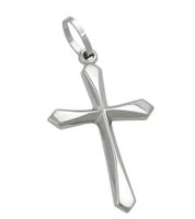 Kettenanhänger Anhänger, Kreuz, 9Kt 375 Weißgold mit kette s