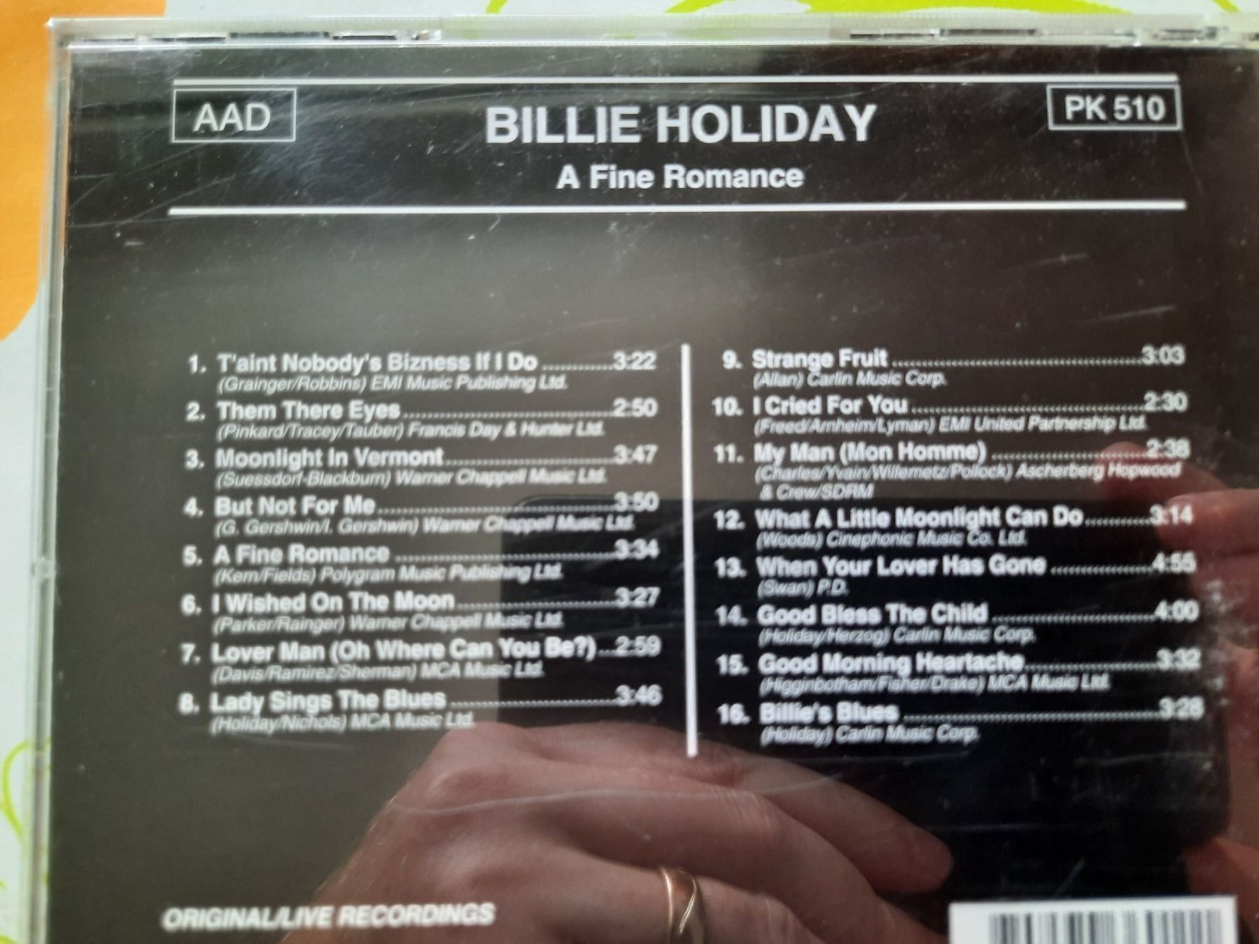CDs: CD - Billie Holiday - A fine romance – Gebraucht aus Pully von bro_n52j 2