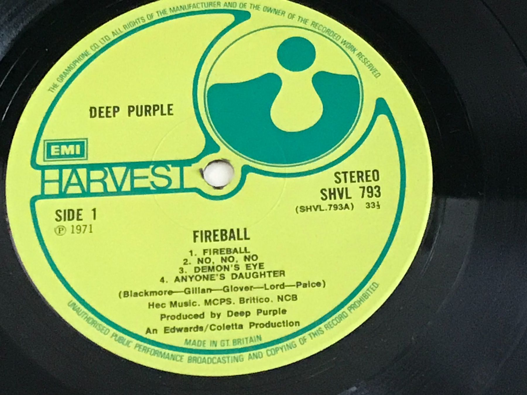 Dischi in vinile: DEEP PURPLE - Fireball - 1971 UK, 1th Press – Usato da Buchs AG venduto da Archie 3