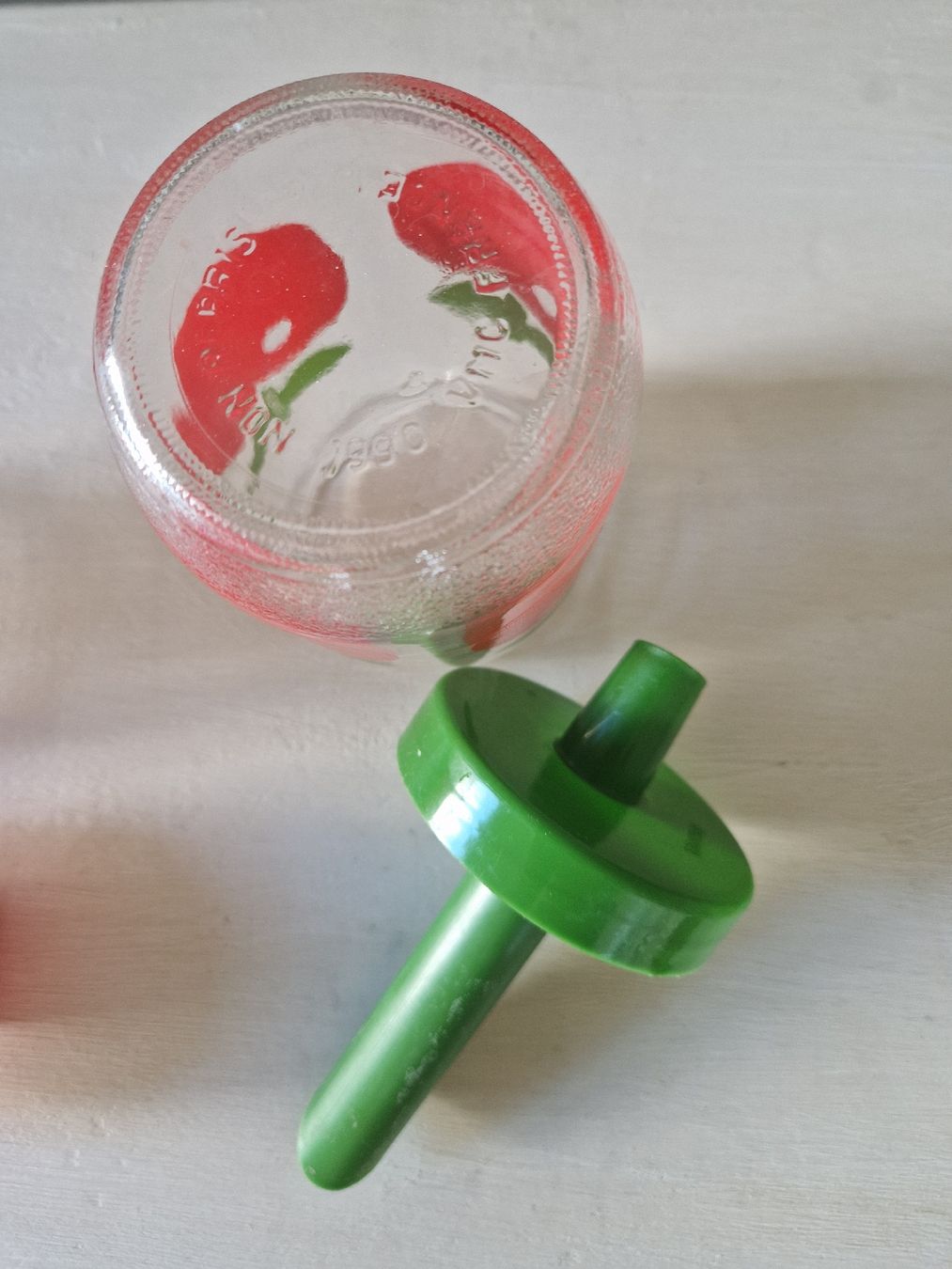 Bicchieri: 2 Glasbehälter mit Obstdekor Frankreich 1990, Vintage  – Usato da Degersheim venduto da eli031 4