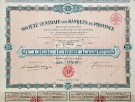 Société Centrale des Banques de Province SA, Paris - 1928