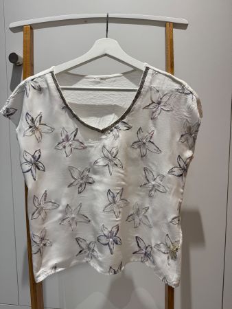 Sommerliches Top mit Blumenmuster, Grösse 34-36