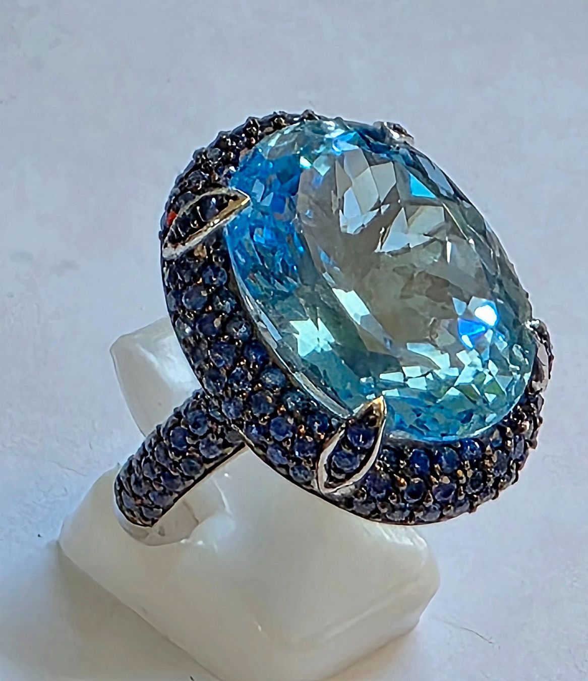 Anelli: Blau Topas Safir Ring Unisex – Nuovo (secondo la descrizione) da Zürich venduto da adriben 1