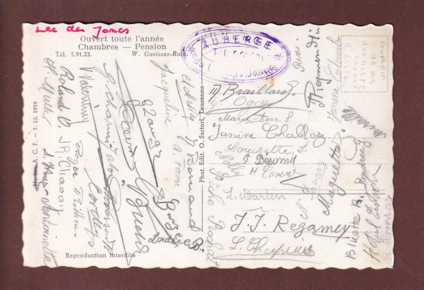 Cartoline postali: LAC DES JONCS – Usato da Pully venduto da nicecards 1