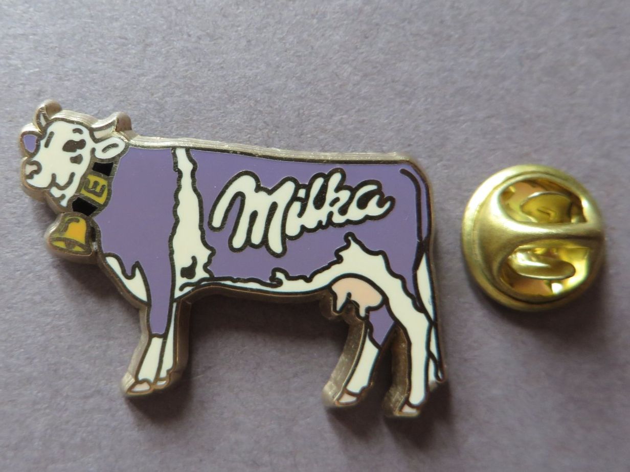 Milka Placchette & Badge: PIN KUH MILKA SCHOKOLADE – Usato da Neuhausen venduto da luckimucki