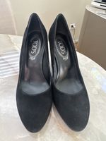 Tod's Pumps Keilabsatz Wildleder schwarz Grösse 36.5