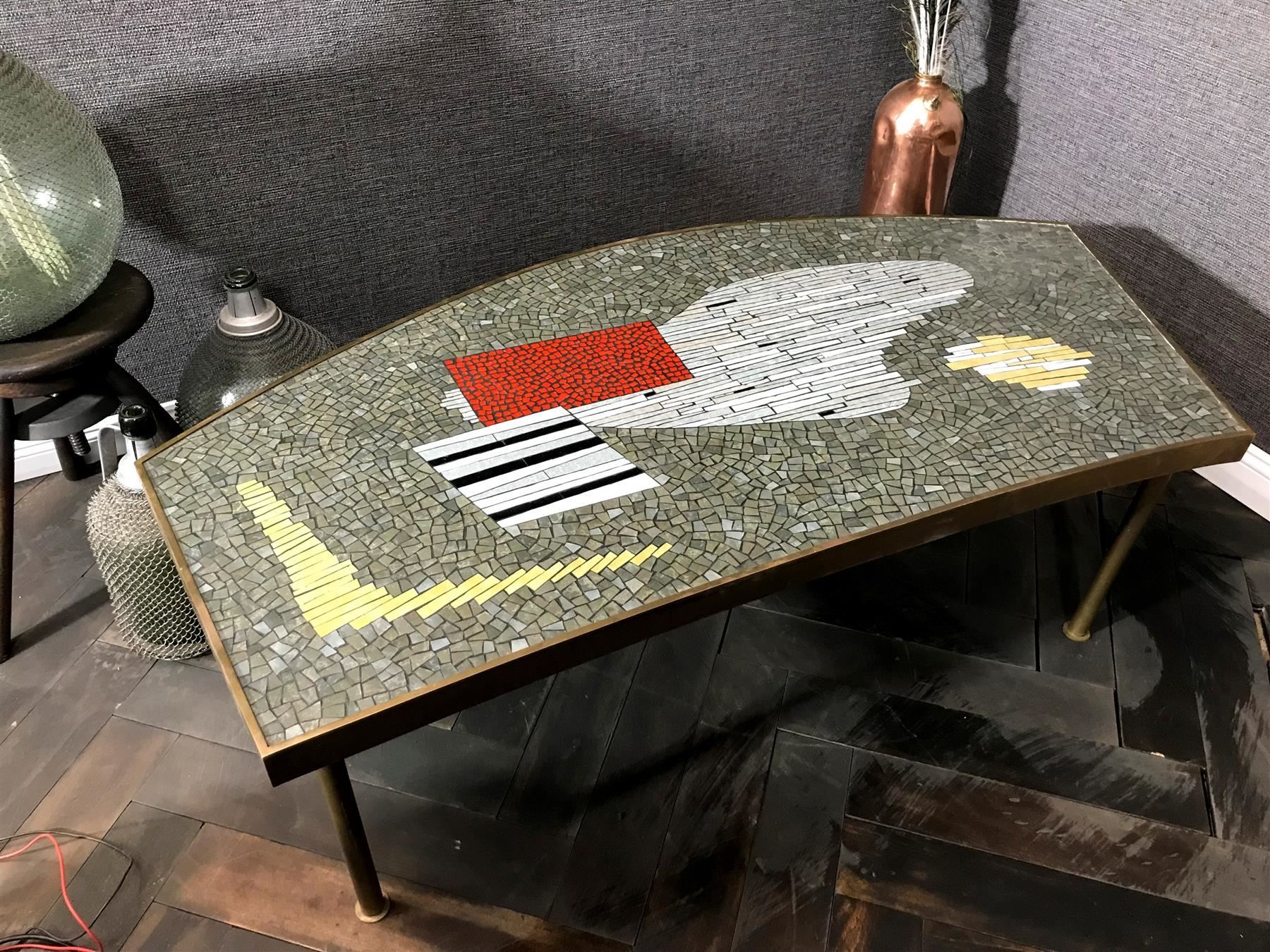 Tavoli: Berthold Müller Clubtisch Mosaik Messing – Usato da Laufenburg venduto da industrial-silence
